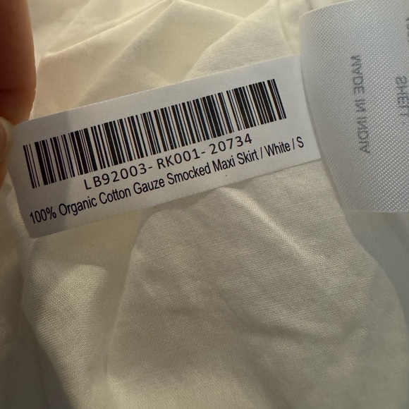 100% Organic Cotton Gauze Smocked Maxi Skirt - Picture 8 of 8